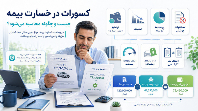 محاسبه کسورات در خسارت بیمه