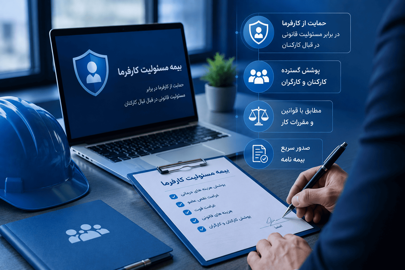 بیمه مسئولیت کارفرما ، انواع بیمه در قبال کارکنان و اشخاص ثالث
